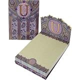 U Monogram Punch Studio Paisley 75-Page mini notepad - magnetic closure jewel on tab