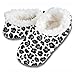 Snoozies Leopard Footie (Medium / 7-8, Gray)