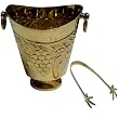 Brass Ice Bucket Wine Cooler/Champagne Chiller with Serving Tongs
