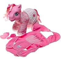 My Little Pony - So Soft Huggable Baby Pony - Pink Rose Blossom with Bottle, Diaper, Carrier and Brush