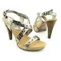 NINE WEST Dimsum Silver Sandals Slide Shoes Womens SZ 9