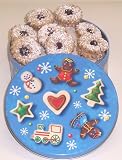 Gourmet Food : Scott's Cakes 1 lb. Linzer Cookies in a Christmas Cookie Tin