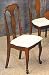 Kitchen & Housewares : 6 "NEW" QUEEN ANN CHAIRS. CHERRY FINISH WITH BEIGE SEATS