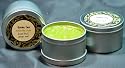 Japanese Green Tea Aromatherapy Palm Wax Paraffin Free TRAVEL CANDLE with 100% Cotton Wick Featuring An enticing blend of the finest Japanese green tea. Green and grassy with aromatic ginger compliments.