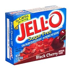 Jell-O Sugar-Free Gelatin Dessert, Black Cherry, 0.3-Ounce Boxes (Pack of 24)