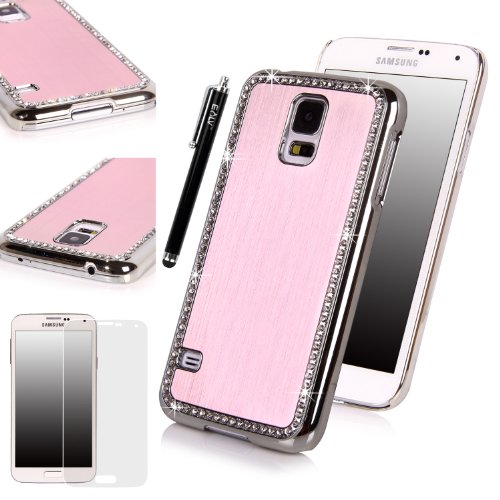 S5 Case, E LV Samsung Galaxy S5 Case Cover Bling Rhinestones for Samsung Galaxy S5 SV I 9600 with 1 Screen Protector, 1 Black Stylus, 1 Case Opening Tool and Microfiber Digital Cleaner - Pink S5 Case, E LV Samsung Galaxy S5 Case Cover Bling Rhinestones for Samsung Galaxy S5 SV I 9600 with 1 Screen Protector, 1 Black Stylus, 1 Case Opening Tool and Microfiber Digital Cleaner - Pink