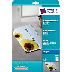 Avery Zweckform, 2500, Transparentfolie, 10 Blatt, beschichtet, stapelverarbeitbar, selbstklebend, St�rke: 0, 17 mm