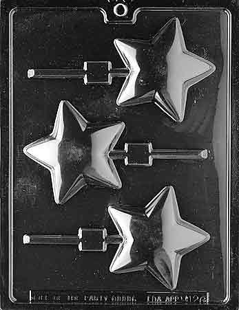 ROUNDED STAR LOLLY Miscellaneous Candy Mold Chocolate 