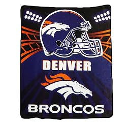 Denver Broncos Light Weight Fleece NFL Blanket (Shadow Series) (50x60")"
