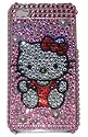 Iphone 4 4g Diamond Pearl Rhinestone Bling Case Cover Hello Kitty  Pink With Screen Protector