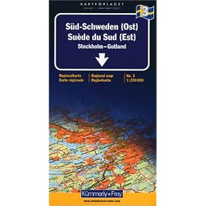 Kümmerly & Frey Karten, Süd-Schweden (Ost): Stockholm – Gotland (Schweden Blatt 3): Vastervik, Avesta, Uppsala (Regional Maps – Sweden) [Folded Map] [Landkarte]