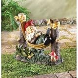 Slumbering Gnome Garden Statue Yard Art Outdoor Patio