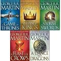 A Song of Ice and Fire Complete Hardback Set Volumes 1-5. Includes A Game of Thrones, A Clash of Kings, A Storm of Swords, A Feast for Crows and A Dance with Dragons