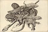2.75 inch x 2 inch (7.5 x 5cm) Acrylic Keyring Wenceslaus Hollar - Bows, quivers, and a spear