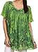 Sakkas Kyla Relaxed Fit Floral Sequin Embroidered V-Neck Cap Sleeve Blouse/Top
