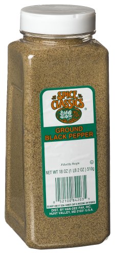 Spice Classics Pepper, Black Ground, 18-Ounce Plastic Canisters (Pack of 3)