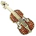 Vintage Style Topaz Violin Austrian Crystal Music Brooch Pin