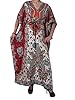 Womans Caftan Beach Wear Cover up Printed Maxi Dress Long Kaftans Xxl (Red)