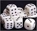 Mother of Pearl 16mm d6 White/black Pipped Dice
