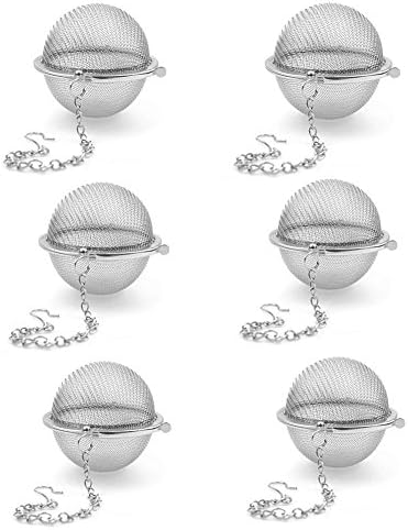 LifeJoy Stainless Steel Mesh Tea Ball Seasoning Ball Loose Tea Strainer Infuser, Durable and Rust Resistant(Pack of 6)