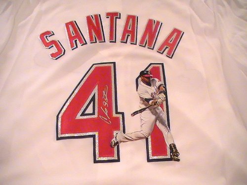 CARLOS SANTANA SIGNED AUTOGRAPHED JERSEY CLEVELAND INDIANS COA