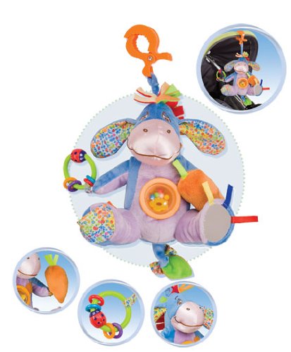 Joy Toy 900312 - Winnie the Pooh I-aah in Pl&uuml;sch 25 cm mit Clip in Displaybox 25 cm - zum H&auml;ngen, mit quietschender Nase, Spiegel und doppelter Ra ...