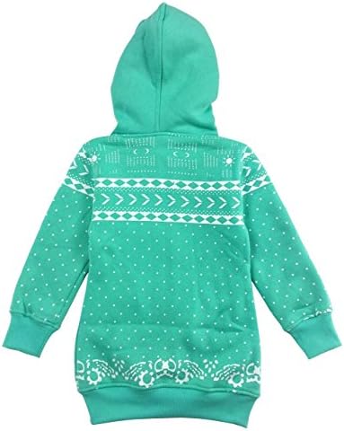 Ikidswear Little Girls'Print Long Hoodie Sweatsuit Set