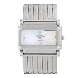 AK Anne Klein Women's 109251MPSV Genuine Diamond Silver-Tone Bracelet Dress Watch