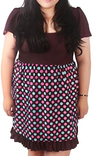 WenVen Womens Plus Size Swimwear Swim Suits,Coffee with Pink Dot 3XL