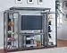Modern Contemporary Style Gray Finish Metal Entertainment Center TV Stand