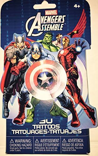 Marvel Avengers Assemble 3D Novelty Pack of 50 Temporary Tattoos by Savvi