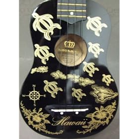 Leolani Black Honu + Map Soprano Ukulele