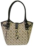 Dooney & Bourke Khaki Brown Lock Logo Tulip Satchel