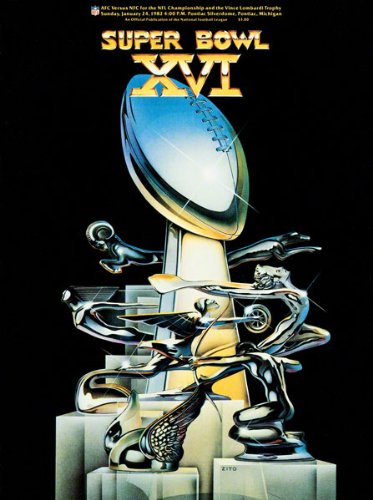 Canvas 36 x 48 Super Bowl XVI Program Print | Details: 1982, 49ers vs Bengals