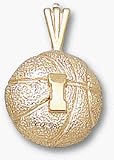 Illinois Fighting Illini I Basketball Pendant - 14KT Gold Jewelry