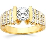 18K Yellow Gold Diamond Engagement Ring Semimount - CENTER STONE NOT INCLUDED