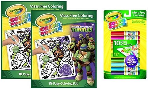 Bundle: 3 Items - Crayola Color Wonder Coloring Pad, Teenage Mutant Ninja Turtles and Color Wonder Mini Markers 10 Pack