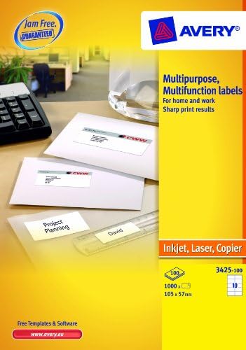 AVERY3425 self-Adhesive Multipurpose/Copier Labels, 10 Labels per A4 SheetThe Forest Stewardship Council