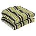 Pillow Perfect Indoor/Outdoor Brown/Green Striped Wicker Seat Cushions, 19-Inch Length, 2-Pack
