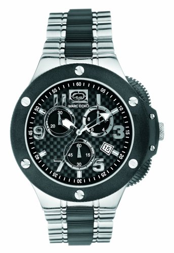 Marc Ecko E20021G1 Gents Black And Silver Chronograph Watch With Carbon Fiber Dial