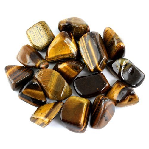 Crystal Allies Materials: 1lb Bulk Tumbled Gold Tigers Eye Stones from South Africa - Large 1" Polished Natural Crystals for Reiki Crystal Healing *Wholesale Lot*