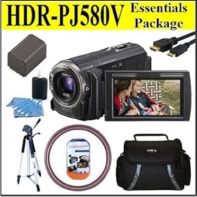Sony HDRPJ580V High Definition Handycam 20.4 MP Camcorder Essentials Package W/ Battery, Case, Tripod & Much More!!!
