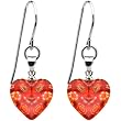 Handcrafted Red Millefiori Heart Earrings