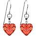 Handcrafted Red Millefiori Heart Earrings