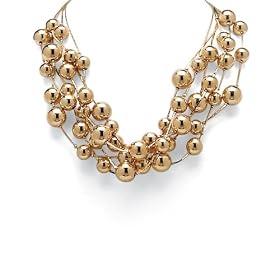 Beaded Necklace Goldtone