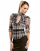 Plaid Ruffle 3/4 Sleeve Shirt main image