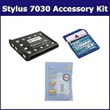 Olympus Stylus 7030 Digital Camera Accessory Kit includes: SDLI40B Battery, KSD2GB Memory Card, ZELCKSG Care & Cleaning