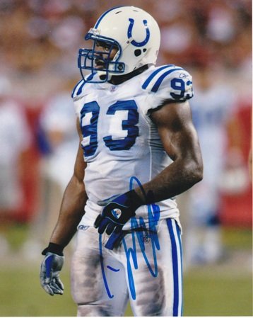 Dwight Freeney Autographed Indianapolis Colts 8x10 Photo - Super Bowl XLI Champion