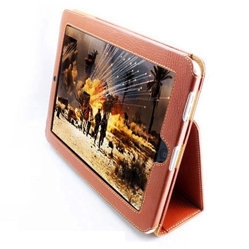 Yoobao New Genuine Leather Protective FLIP Case Cover Pouch with Stand Design For Apple iPad 3 Way View (Orange)