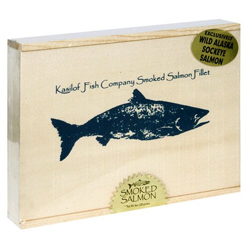 Kasilof Fish Company Smoked Sockeye Salmon, 8-Ounce Fillet in Gift Box by Kasilof